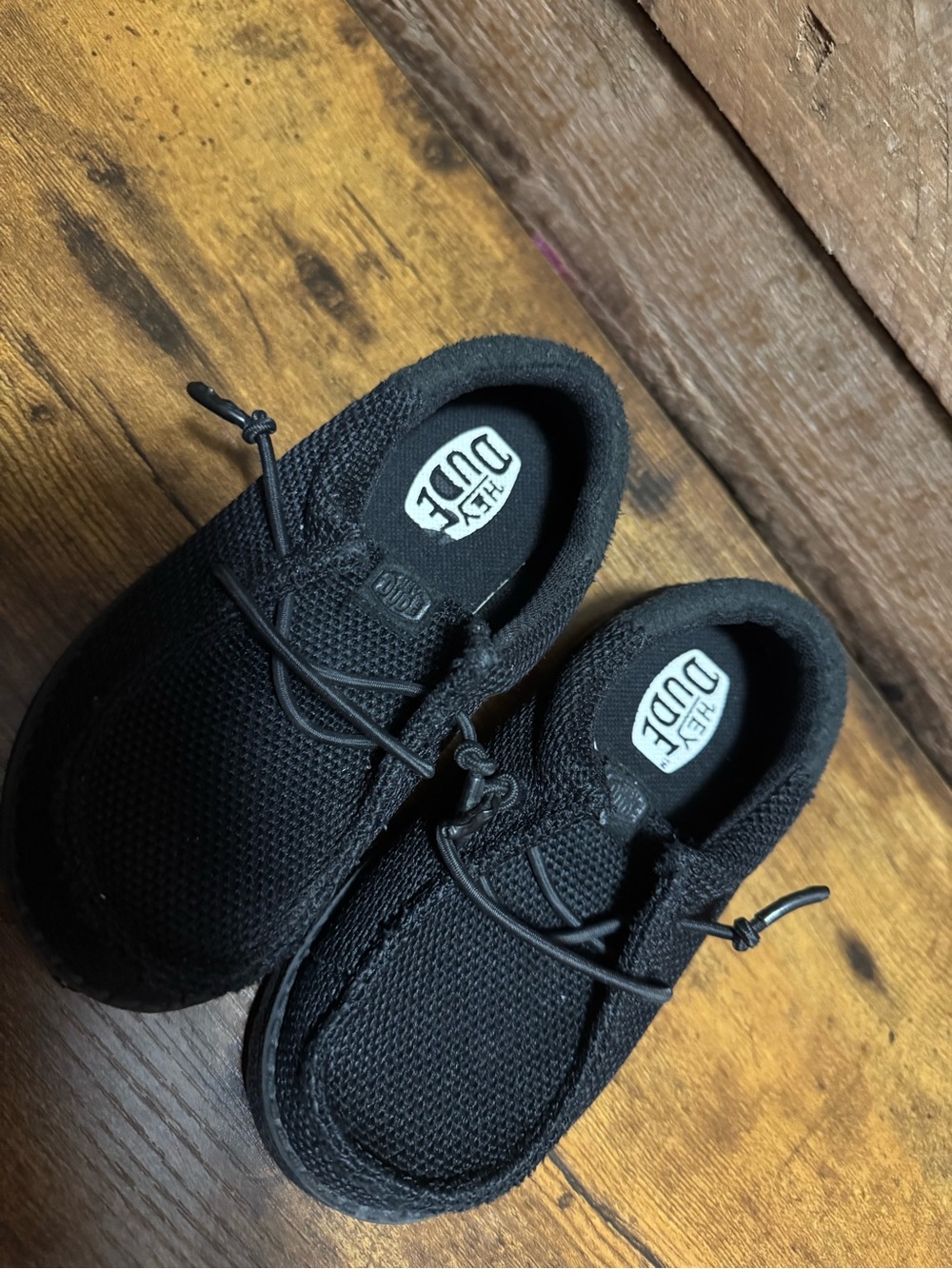 Hey Dude Kids Black Knit Slip-On Sneakers